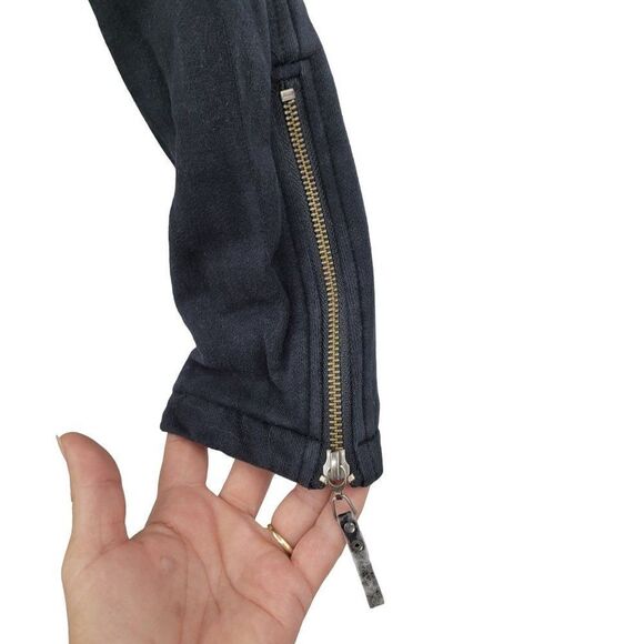 Disney Parks Disneyland Moto Jacket Sweatshirt M Black Sequined Mickey 3D Zip - Picture 13 of 17